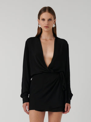Adalee Wrap Skirt - Black - EFFIE KATS