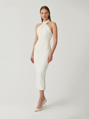 Lelia Midi Dress - Ivory - EFFIE KATS