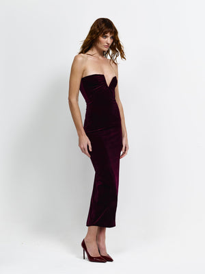 Annora Dress - Wine Velvet - EFFIE KATS