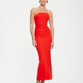 Astor Midi Dress - Cherry Red - EFFIE KATS
