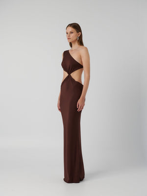HAWLYA GOWN - COCOA - EFFIE KATS