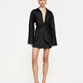 JULIANNE SHIRT DRESS - BLACK - EFFIE KATS