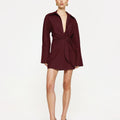 JULIANNE SHIRT DRESS - WINE - EFFIE KATS