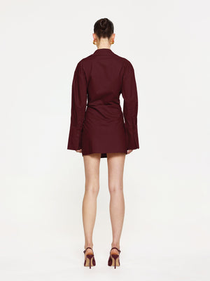 JULIANNE SHIRT DRESS - WINE - EFFIE KATS