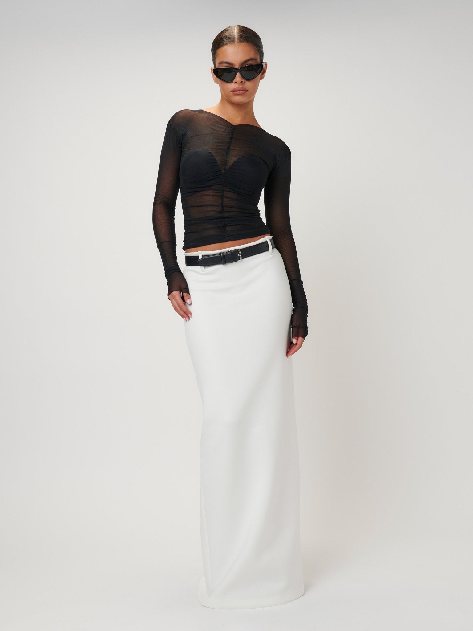 MAYA MESH TOP - BLACK - EFFIE KATS