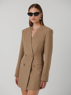 NERIAH BLAZER DRESS - TAUPE - EFFIE KATS
