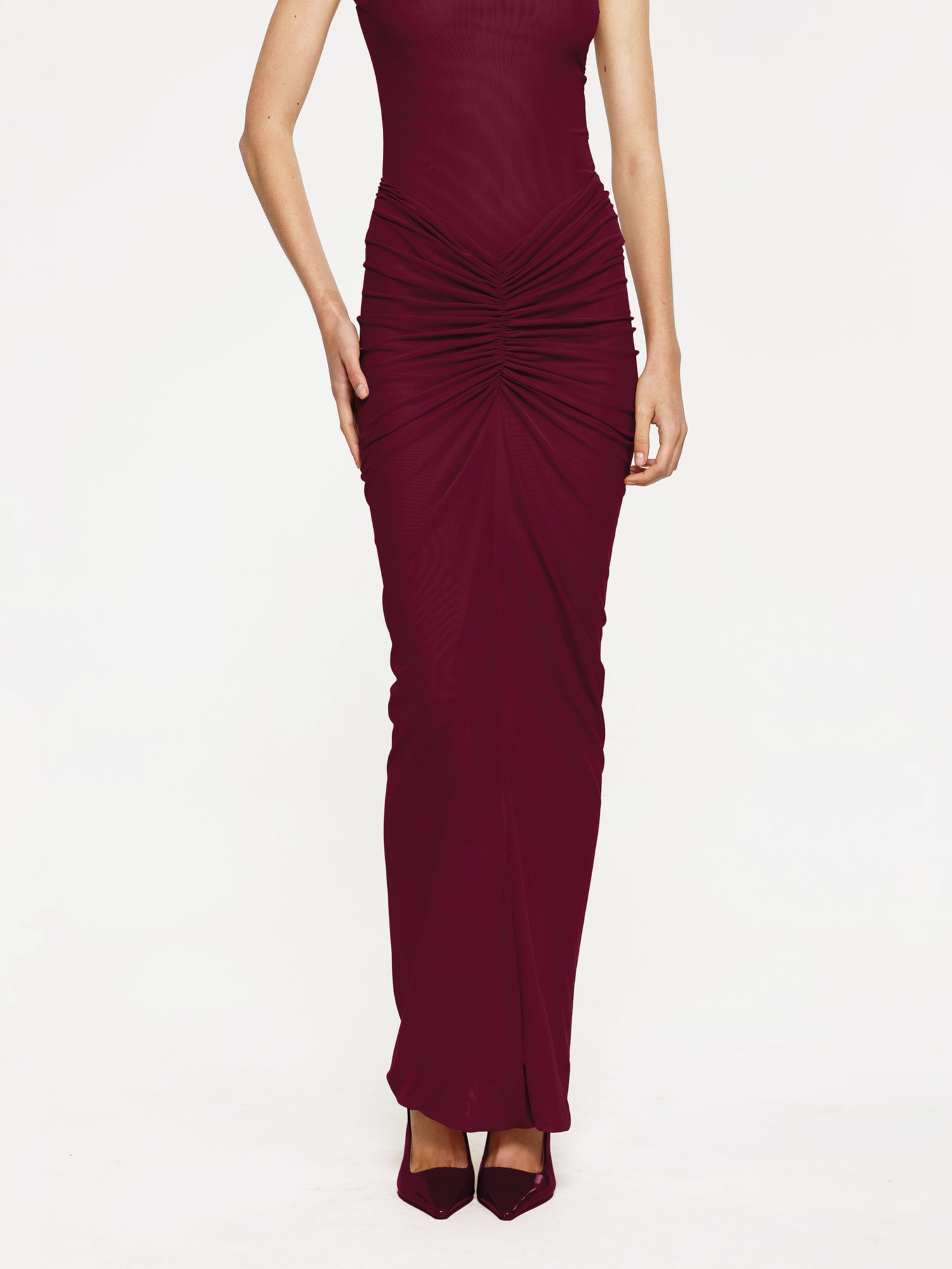 Pilar Mesh Skirt - Wine - EFFIE KATS