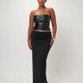THE LYA BODICE - FAUX BLACK LEATHER - EFFIE KATS